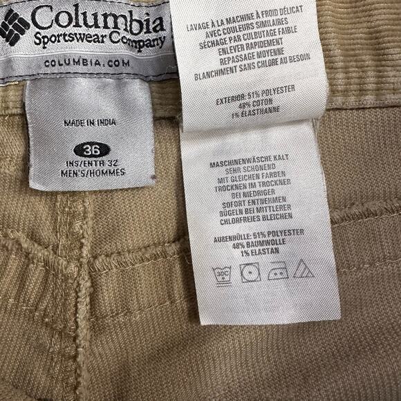 Columbia Men's Corduroy Carpenter Pants 36x32 Tan High Rise Straight Leg Casual - Picture 5 of 7